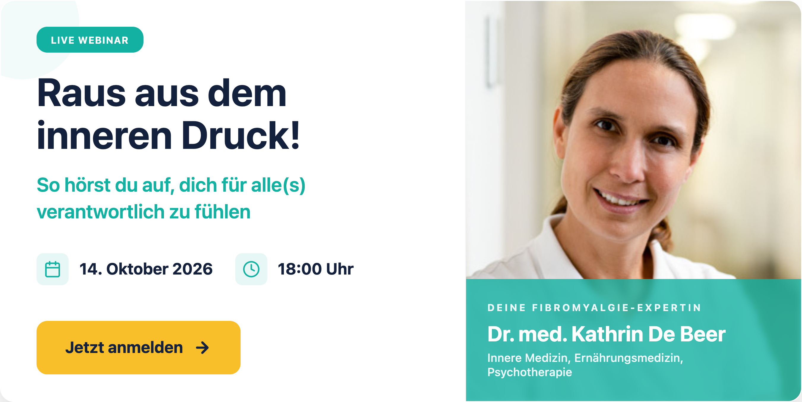 FibroCoach Live-Webinar: Raus aus dem inneren Druck – 14. Oktober 2026, 18:00 Uhr