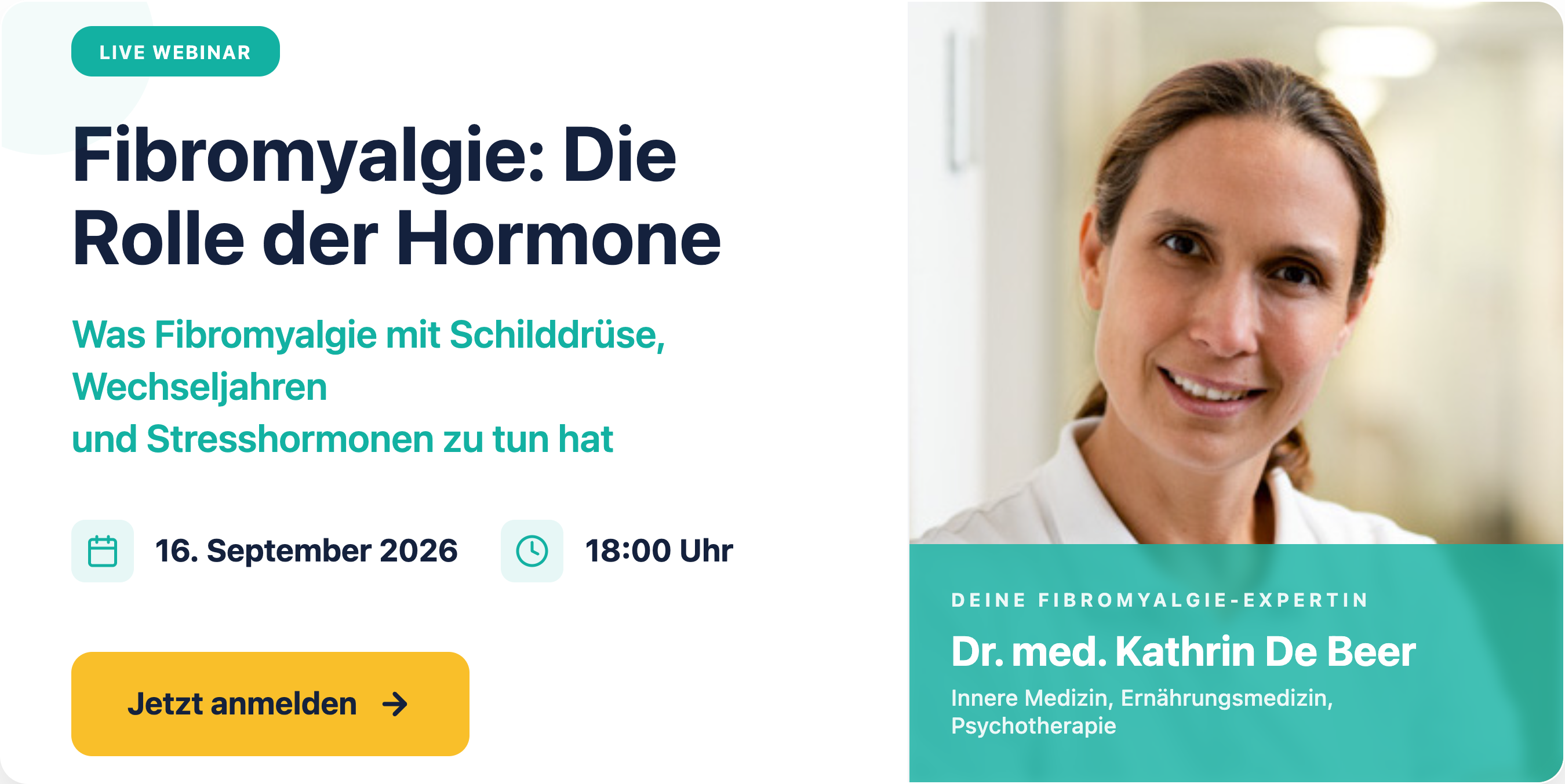 FibroCoach Live-Webinar: Was deinen Alltag mit Fibromyalgie leichter macht – 16. September 2026, 18:00 Uhr